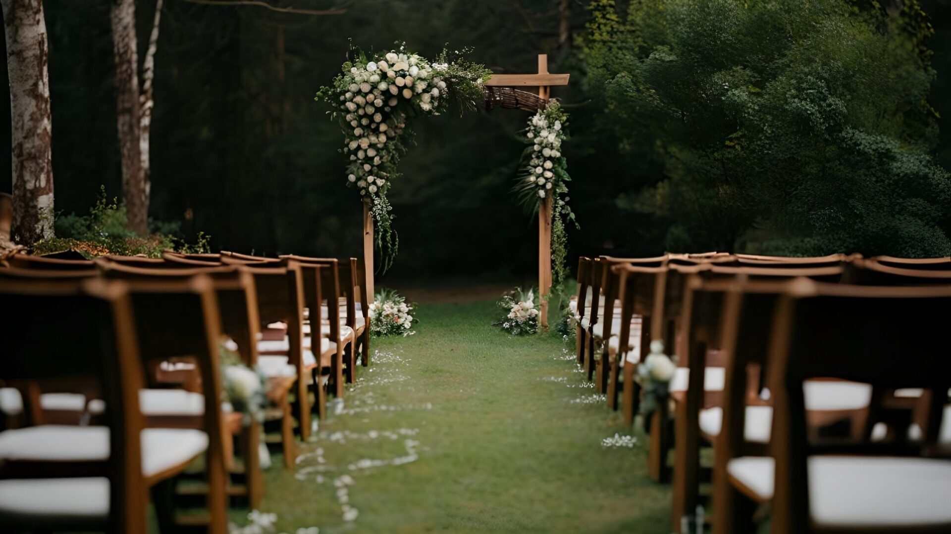 Picture of outdoor wedding space for a ceremony.